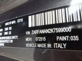 2019 Giulia Color Code for Vesuvio Gray Metallic - Color Code: 035