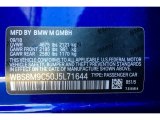 2018 M3 Color Code for San Marino Blue Metallic - Color Code: B51