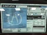 2019 Acura NSX  Window Sticker