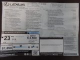 2018 Lexus LS 500 Window Sticker