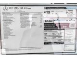 2019 Mercedes-Benz GLE 43 AMG 4Matic Coupe Window Sticker
