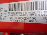2019 Wrangler Color Code for Firecracker Red - Color Code: PRC