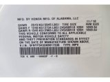 2019 Pilot Color Code for White Diamond Pearl - Color Code: NH603P