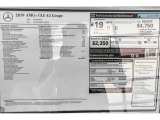 2019 Mercedes-Benz GLE 43 AMG 4Matic Coupe Studio/Night Package Window Sticker