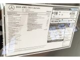 2019 Mercedes-Benz S AMG 63 4Matic Cabriolet Window Sticker