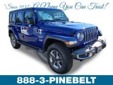 2019 Ocean Blue Metallic Jeep Wrangler Unlimited Sahara 4x4 #131338127