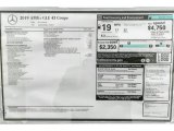 2019 Mercedes-Benz GLE 43 AMG 4Matic Coupe Premium Package Window Sticker