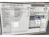 2019 Mercedes-Benz AMG GT C Coupe Window Sticker