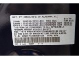 2019 Passport Color Code for Obsidian Blue Pearl - Color Code: B588P