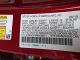 2019 Accord Color Code for Radiant Red Metallic - Color Code: R569MX