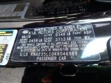 2019 Stinger Color Code for Aurora Black Pearl - Color Code: ABP