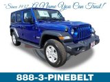 2019 Ocean Blue Metallic Jeep Wrangler Unlimited Sport 4x4 #132475445
