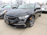 2019 Crystal Black Pearl Honda Civic LX Sedan #132795675