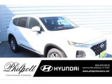 Quartz White Hyundai Santa Fe in 2019