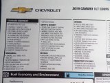 2019 Chevrolet Camaro RS Coupe Window Sticker
