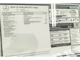 2019 Mercedes-Benz CLA 250 4Matic Coupe Window Sticker