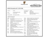 2019 Porsche 911 GT3 RS Window Sticker