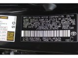 2020 Corolla Color Code for Black Sand Pearl - Color Code: 209