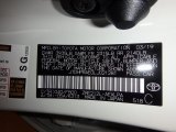 2020 Corolla Color Code for Super White - Color Code: 040