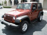 2008 Red Rock Crystal Pearl Jeep Wrangler X 4x4 #13307959