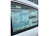 2019 Honda Civic EX-L Sedan Window Sticker