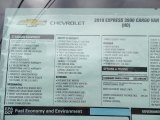 2019 Chevrolet Express 3500 Cargo WT Window Sticker