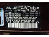 2020 Palisade Color Code for Sierra Burgundy - Color Code: W7B