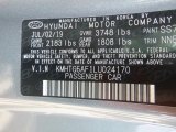 2020 Veloster Color Code for Sonic Silver - Color Code: SS7