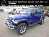 2020 Ocean Blue Metallic Jeep Wrangler Unlimited Sahara 4x4 #135360894