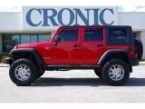 2008 Flame Red Jeep Wrangler Unlimited Rubicon 4x4 #13523638
