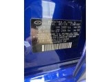 2020 Elantra GT Color Code for Intense Blue Metallic - Color Code: YP5