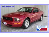 2008 Dark Candy Apple Red Ford Mustang V6 Deluxe Coupe #13531301
