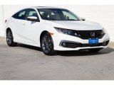 2020 Platinum White Pearl Honda Civic EX Sedan #136054776