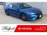 2020 Blue Streak Metallic Toyota Camry SE #136157893