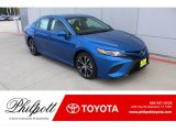 2020 Blue Streak Metallic Toyota Camry SE #136157891