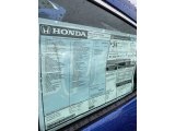 2020 Honda Civic EX-L Hatchback Window Sticker
