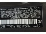 2020 C-HR Color Code for Magnetic Gray Metallic - Color Code: 1G3