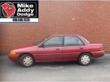 1995 Electric Current Red Metallic Ford Escort LX Sedan #13676767