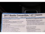 2017 Volkswagen Beetle 1.8T Classic Convertible Window Sticker