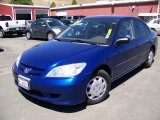 2005 Fiji Blue Pearl Honda Civic Value Package Sedan #13682198
