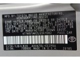 2020 Camry Color Code for Celestial Silver Metallic - Color Code: 1J9