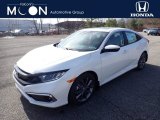 2020 Platinum White Pearl Honda Civic EX Sedan #137245452