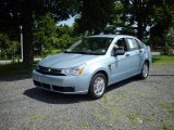 2008 Light Ice Blue Metallic Ford Focus SE Sedan #13675628