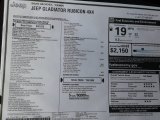 2020 Jeep Gladiator Rubicon 4x4 Window Sticker