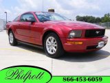 2008 Dark Candy Apple Red Ford Mustang V6 Deluxe Coupe #13751049