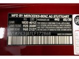 2020 SLC Color Code for designo Patagonia Red Metallic - Color Code: 993