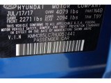 2017 Ioniq Hybrid Color Code for Electric Blue Metallic - Color Code: N4B