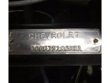 1960 Chevrolet Corvette Convertible Soft Top Info Tag