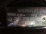 1968 Chevrolet Corvette Coupe Info Tag