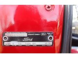 1969 Cobra Color Code for Candyapple Red - Color Code: T